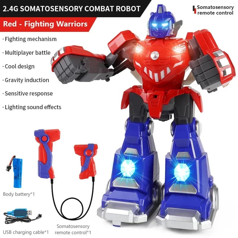 Robot de combat télécommandé 2026 avec contrôle somatosensoriel, musique et lumière, grand jouet de