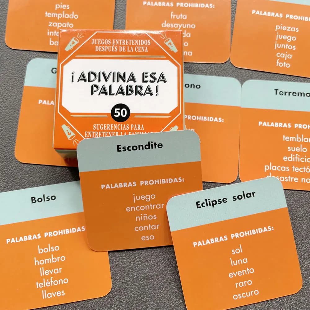 Dit le nom de cette chose ! Cartes de jeu espagnoles de taille mini, 50 cartes, jeu de cartes pour r