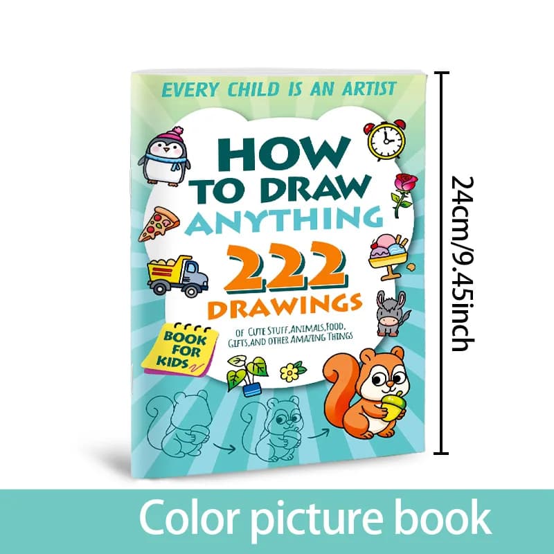Livre d'activités pour enfants : Comment dessiner n'importe quoi – 222 projets de dessin mignons et