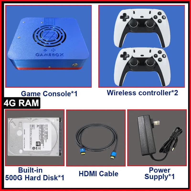 Console de jeu rétro à double système GD10 I3-3110M | Disque dur 1 To, plus de 70 000 jeux | Com