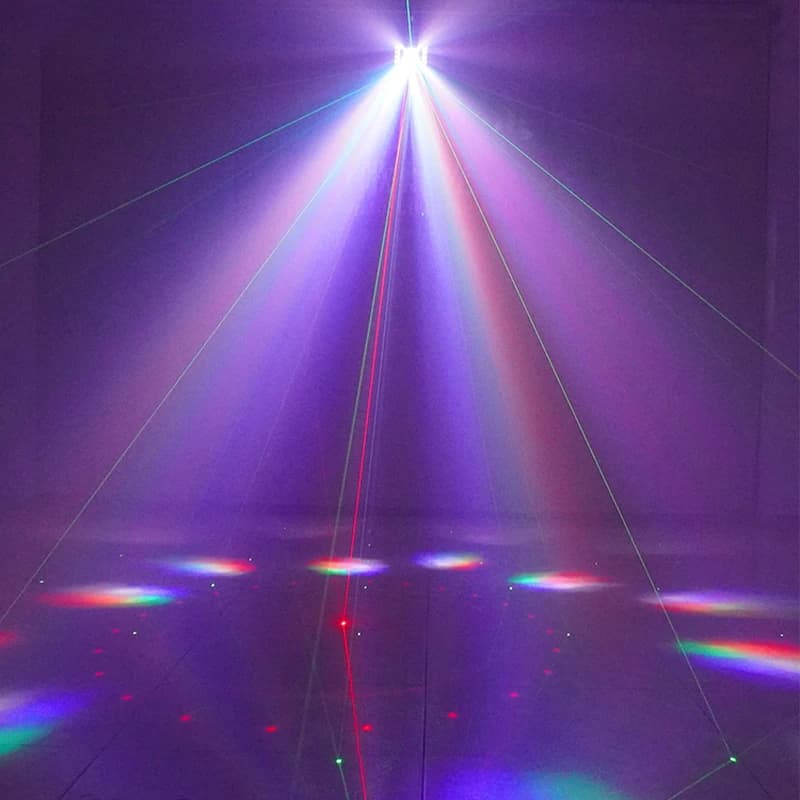 Lumière laser de scène DJ Disco LED 4 en 1, stroboscopique œil d'abeille, fête de famille, mariage,