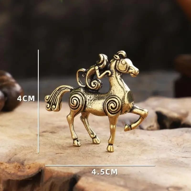 Figurines de cheval Feng Shui en laiton, année du cheval, Miniatures, bénédiction de votre carrière