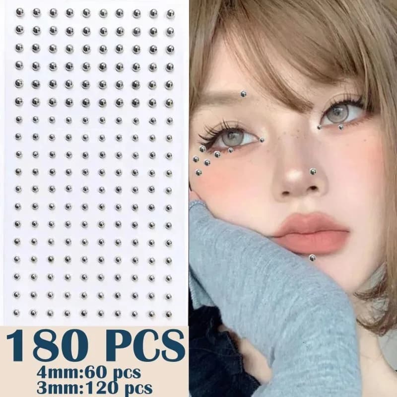 Mode faux lèvres ongles sourcil nez anneau sans Piercing lèvres ongles autocollant auto-adhésif impe
