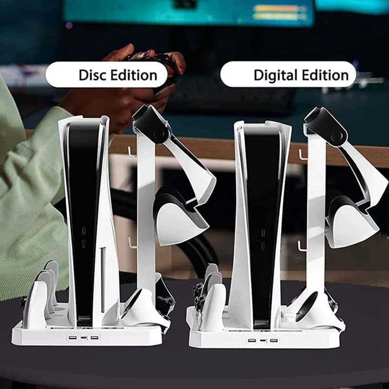 Station de charge VR pour PS VR2 PS5 Station de charge avec ventilateur de refroidissement, présento
