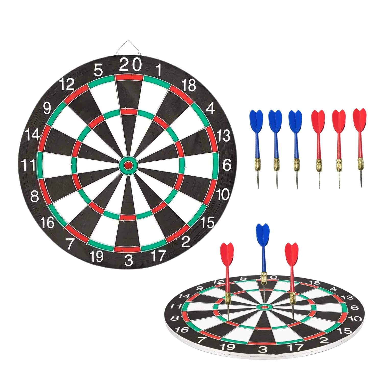 Jeu de fléchettes d'intérieur de 15 pouces avec 6 fléchettes, rangement facile et cible suspendue po