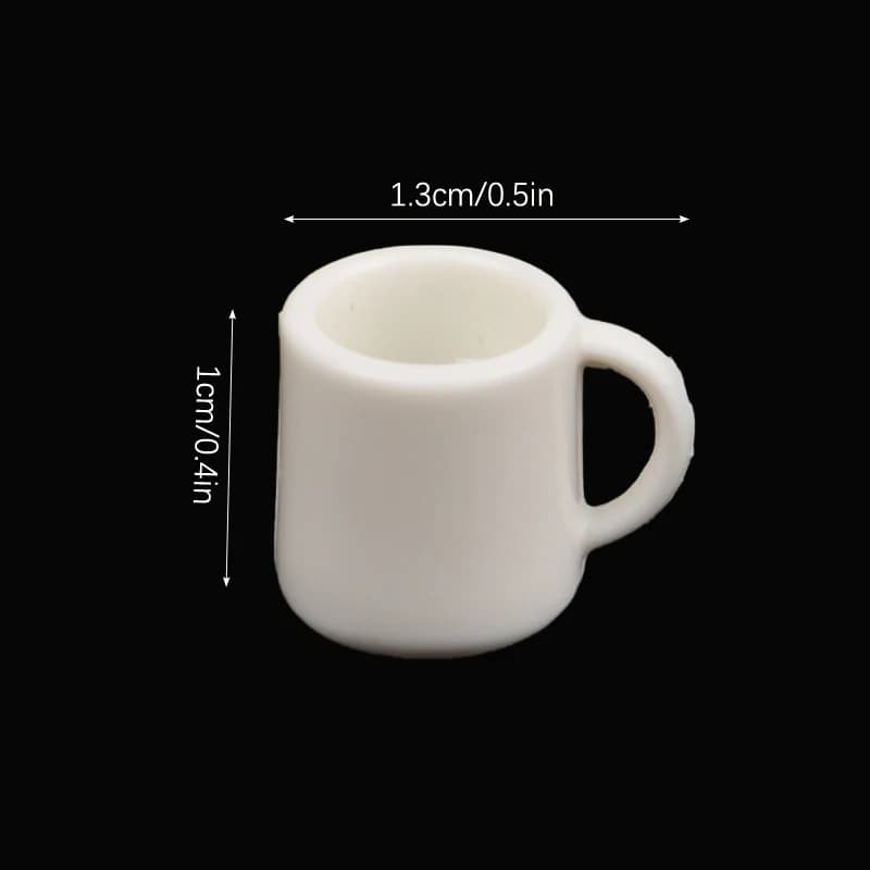 Tasses miniatures pour maison de poupée 1:12, tasse blanche, tasse à eau/boisson, tasse à thé, modèl