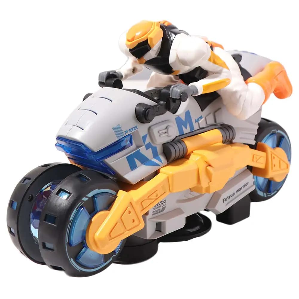 Moto électrique rotative à 360 degrés, jouet de moto transformable avec lumière dynamique, moto inte