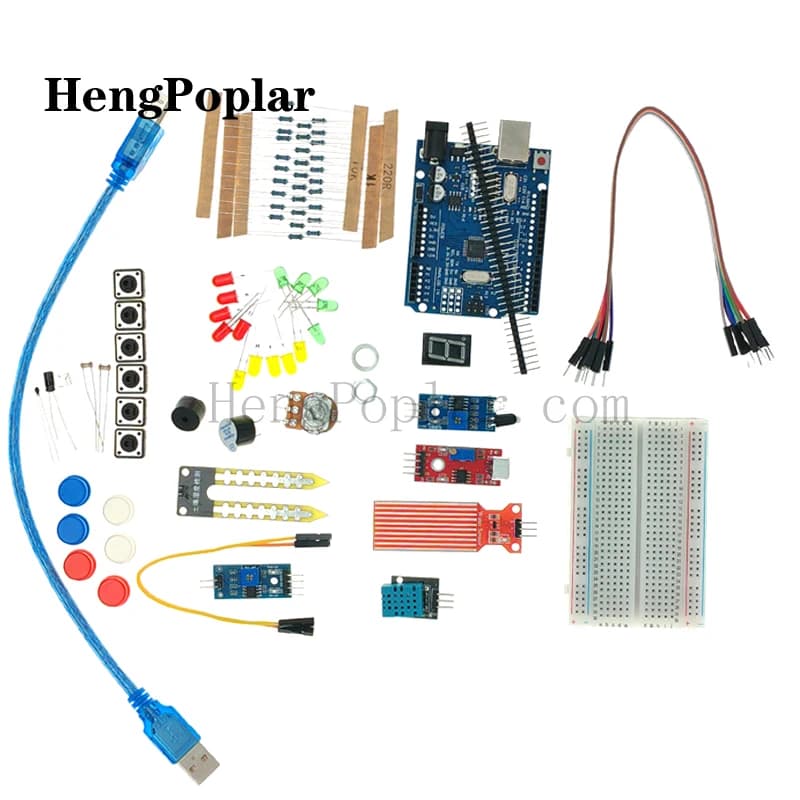 Kit de démarrage de base pour Ardu37Uno, kit de bricolage, carte R3, planche à pain, boîte de vente