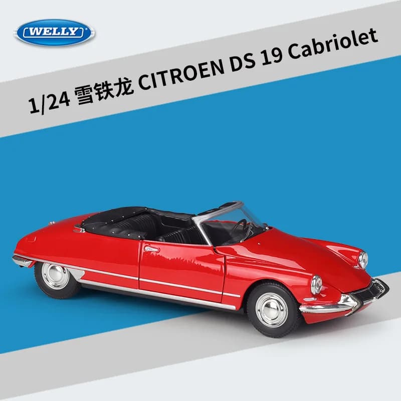 Welly 1:24 Citroën DS 19 Cabriolet Modèle de Voiture en Alliage Jouet de Collection Pièce d'Expositi