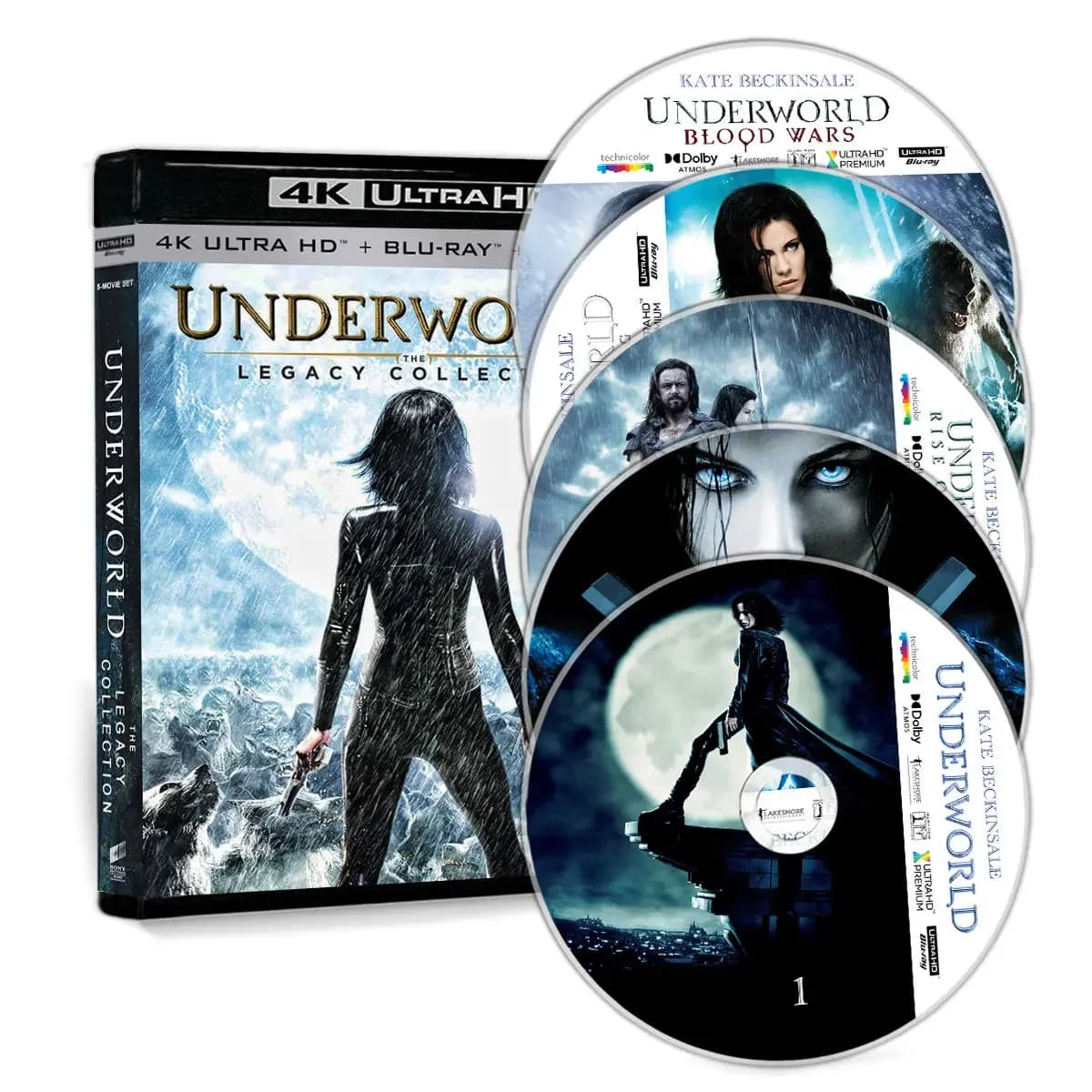 Underworld 1-5 Disque Blu-ray complet 4K UHD compatible PS5 XSX Dolby Atmos HDR10