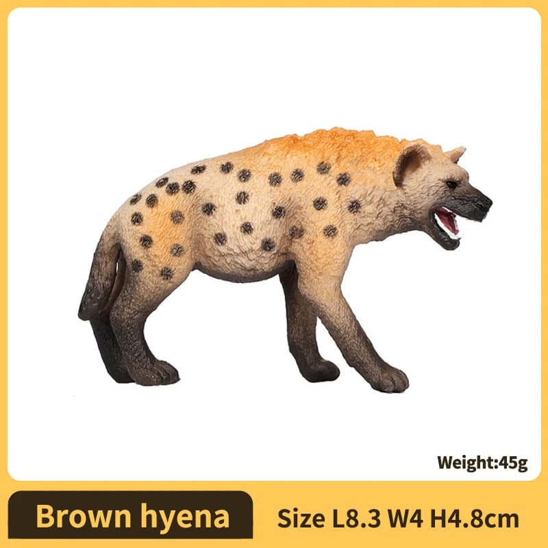Figurine Hyena - Figurine modèle réaliste et peinte à la main - Jouet éducatif pour garçons, filles