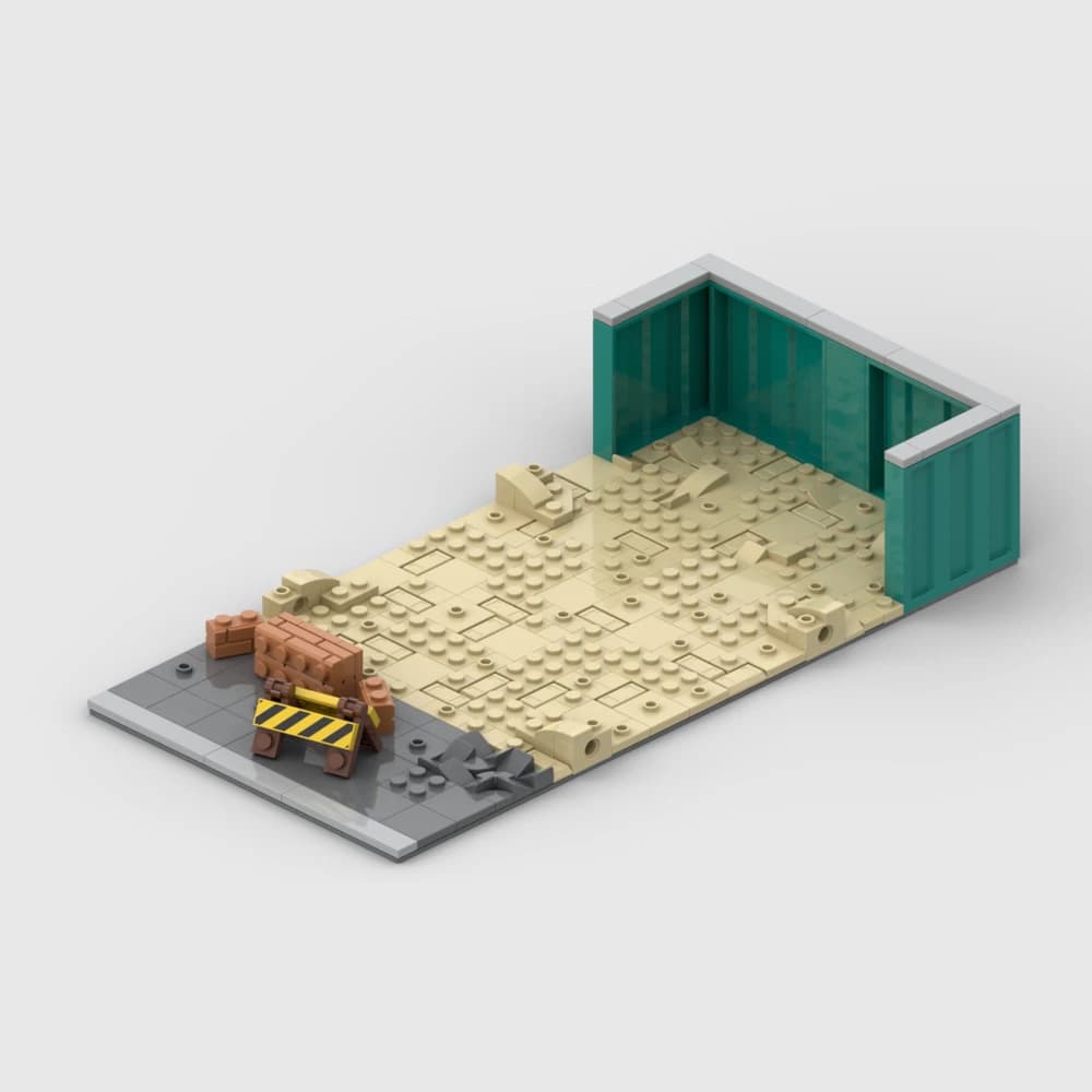 MOC City ingénierie modulaire vue sur la rue chantier présentoir modèle blocs de Construction bricol