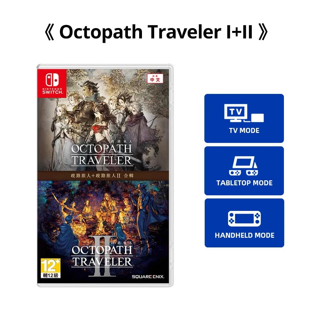 Jeu Nintendo Switch - OCTOPATH TRAVELER 1 + 2 Bundle - Cartouche de jeux Carte physique Party pour S