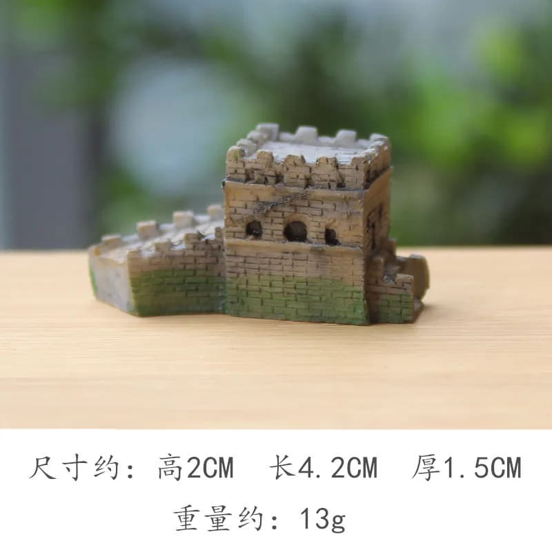 Paysage Miniature de la Grande Muraille de Chine Château Carré de Forteresse Ronde, Table de Sable d