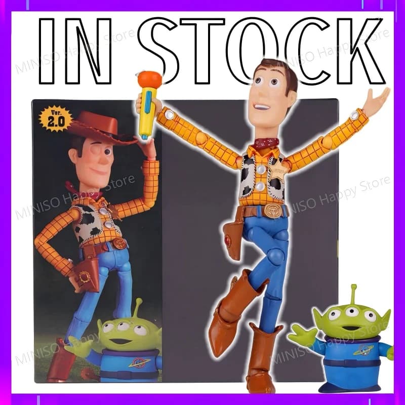 En stock : Figurine articulée Woody Toy Story Version 2.0 avec accessoires Alien, articulations mobi