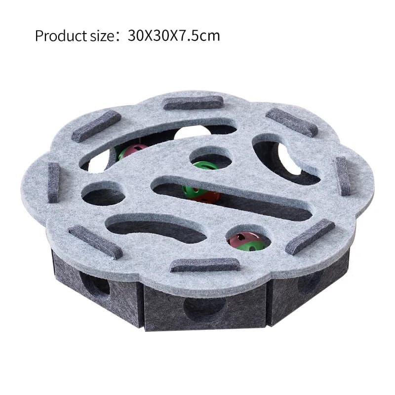 Puzzle interactif pour chat, boîte à jouets en feutre avec labyrinthe, Tunnel, cloche, balle, divert