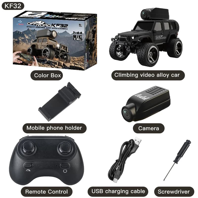 1:64 Mini voiture RC 2.4G véhicule de contrôle à distance avec caméra WiFi APP contrôle haute vitess