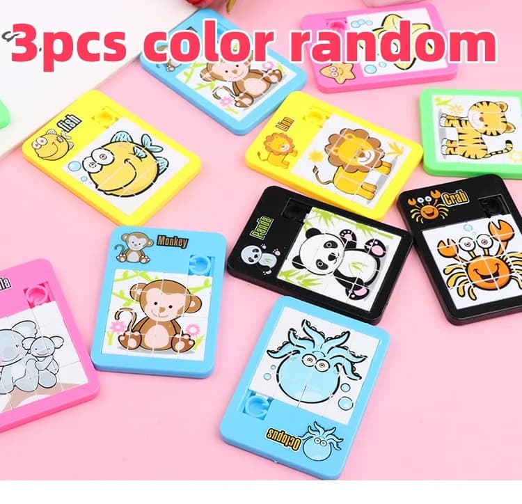Nouveauté 16 grille labyrinthe Puzzle jouet dessin animé Animal coulissant Puzzle Mini jeu cadeau co
