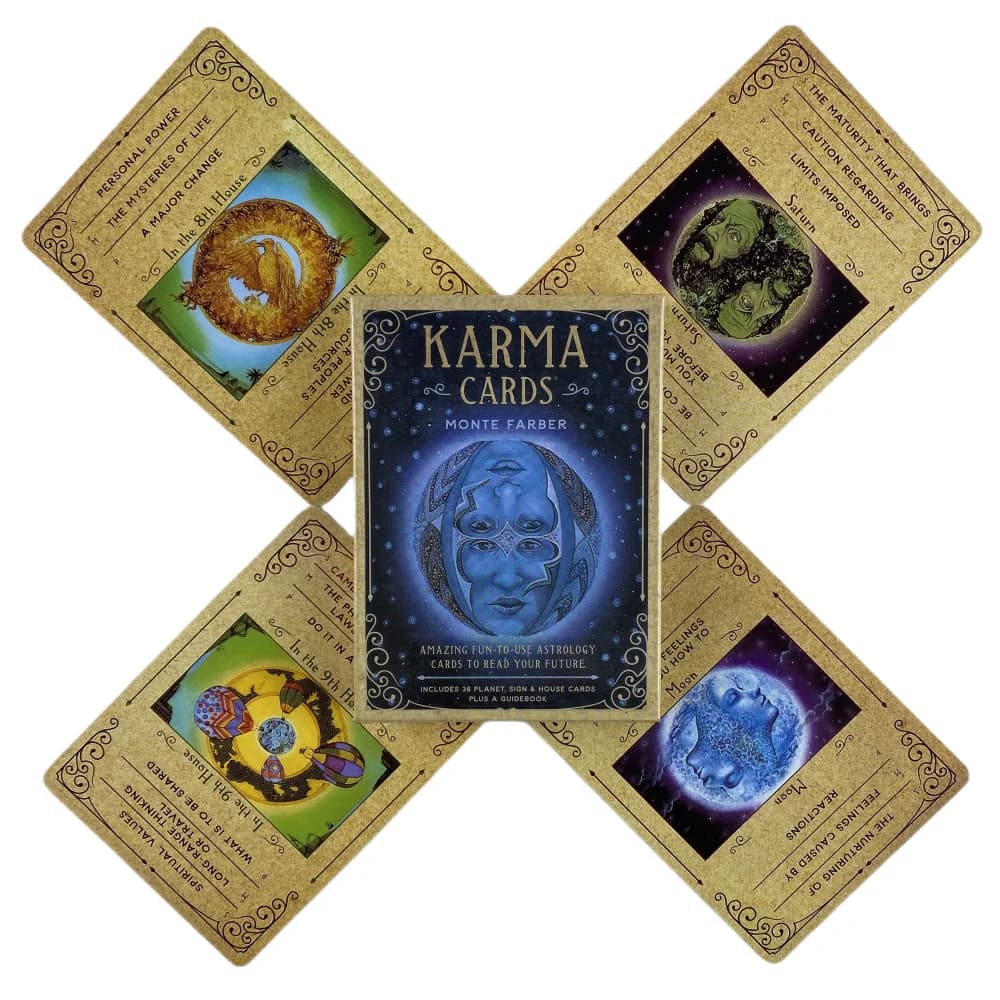 Cartes Oracle Karma, amusantes et étonnantes, pour utiliser l'astrologie pour lire le futur, jeu de