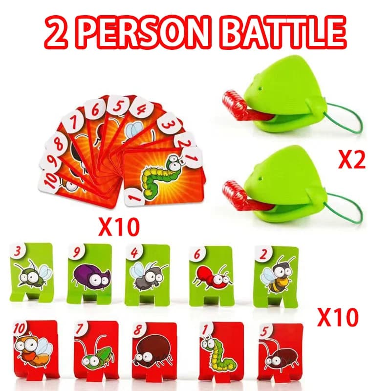 Masque de lézard grenouille, cartes à lécher la langue, jeux de société pour enfants, jouets de fête
