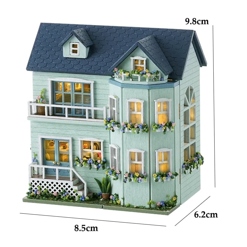 Maison de poupée en bois, bricolage, Puzzle 3D, modèle de construction, princesse rose, Villa, Kit d