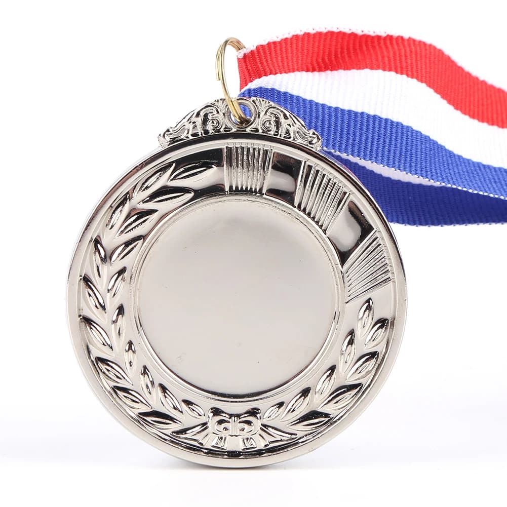 Médailles d'or/argent/bronze de 5,2 cm avec ruban pour le cou, récompenses de compétition, médailles