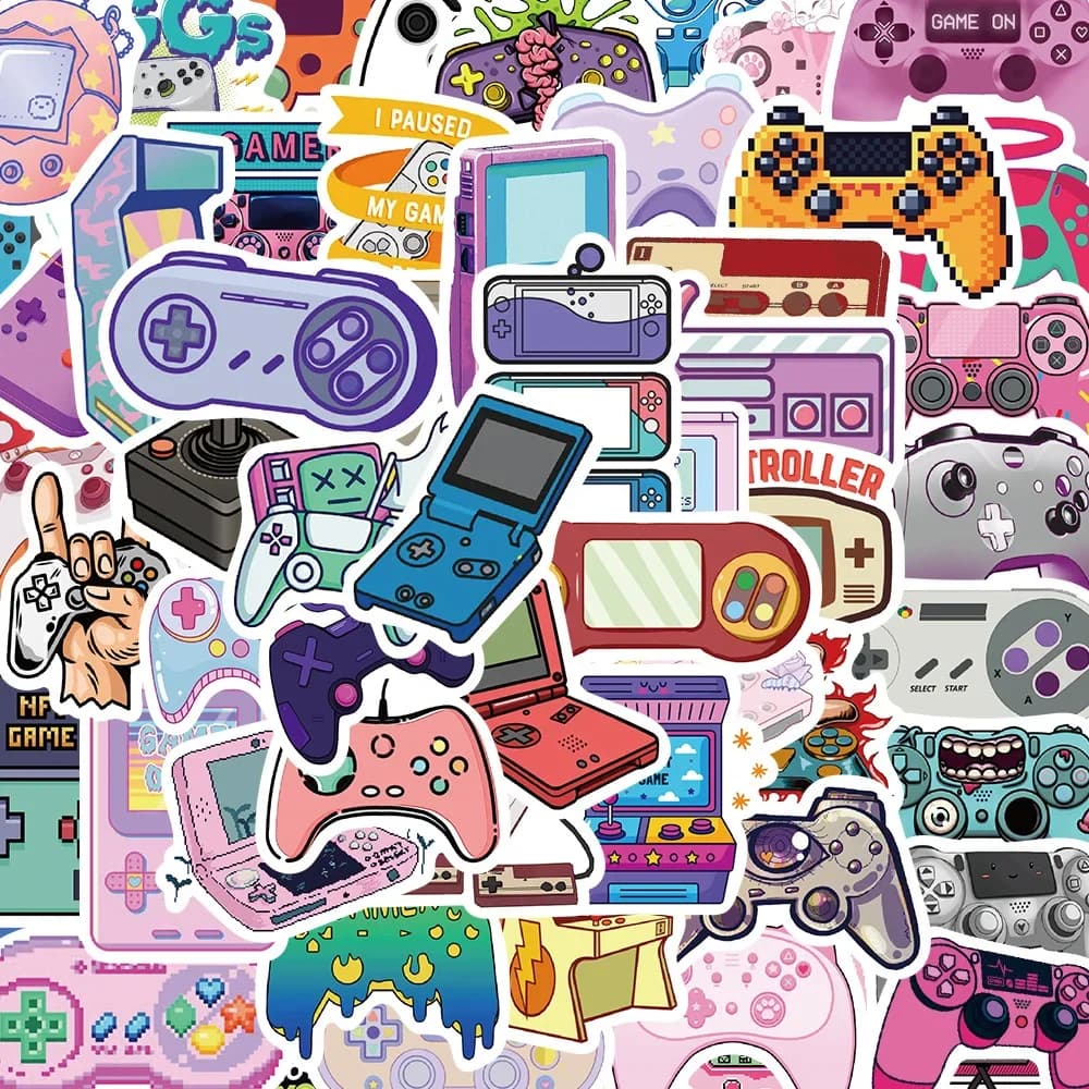 Autocollants de jeu, autocollants de console de jeu d'enfance de jeu rétro