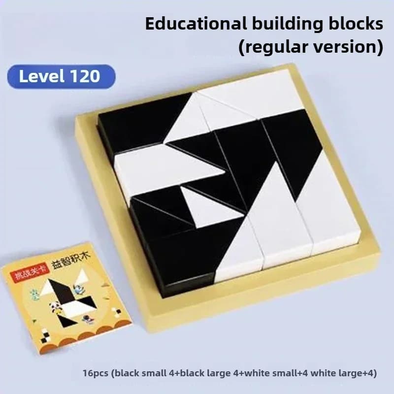 Jeu de puzzle interactif de table intelligent en blocs de construction cachés noir et blanc 120/370