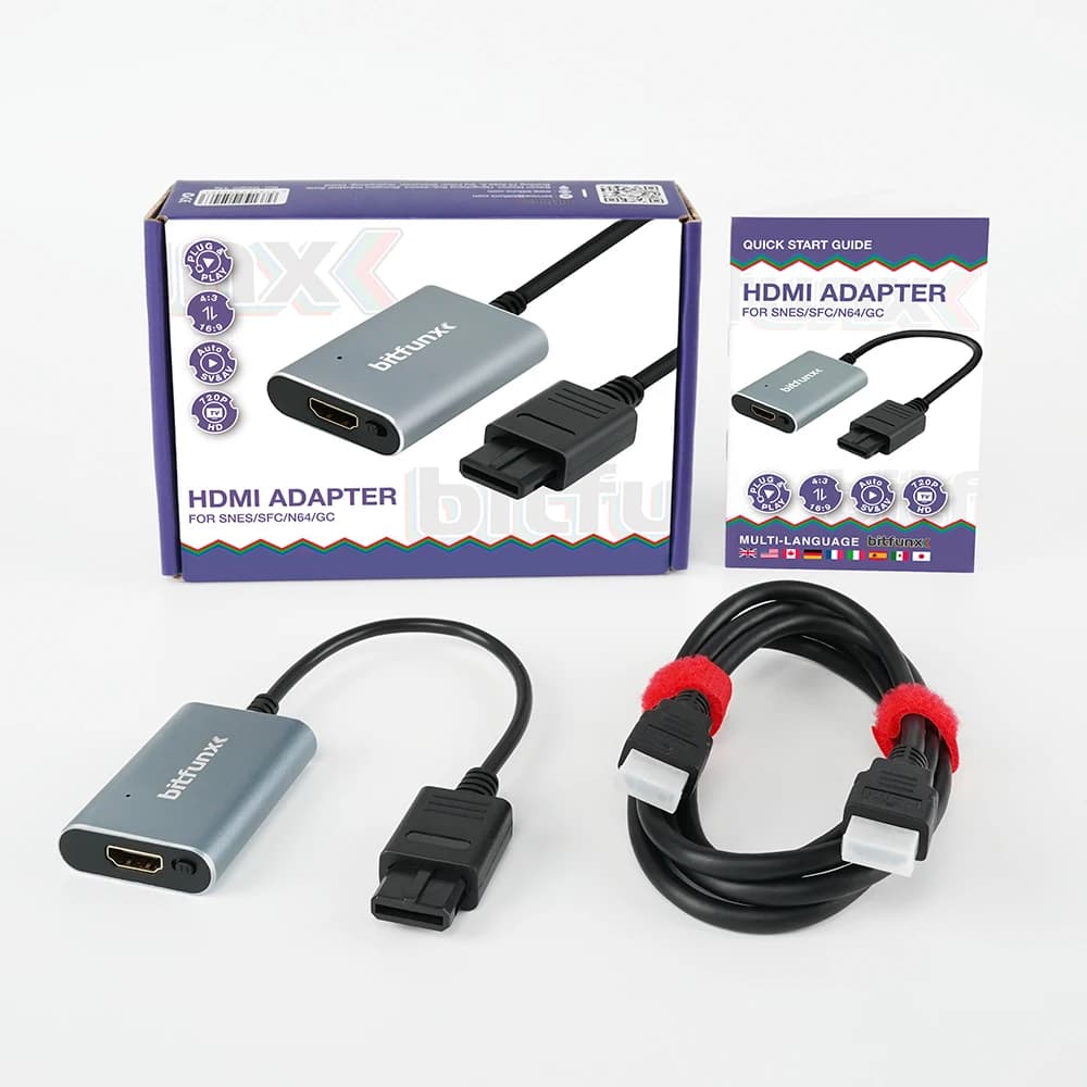 Bitfunx – adaptateur vidéo 720P Svideo/AV vers HDMI, convertisseur vidéo HD pour N64/SFC/SNES/GameCu