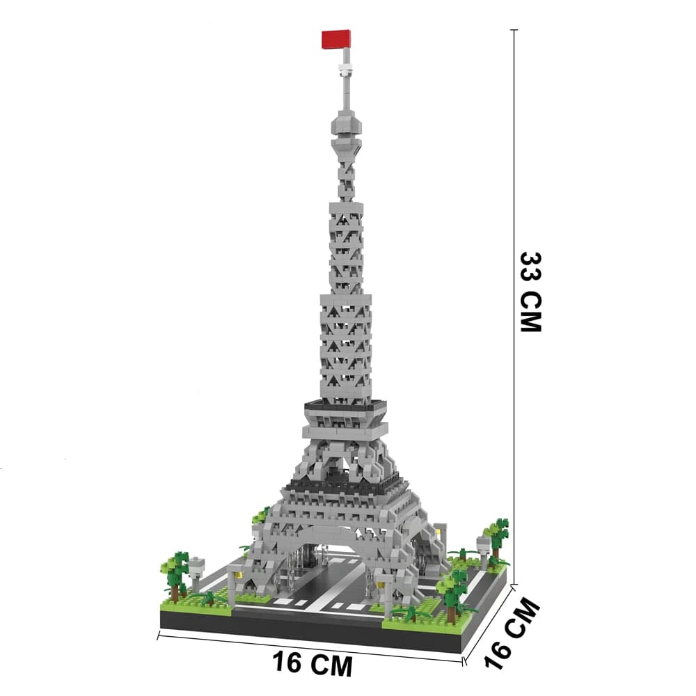 Ensemble de jouets de Micro blocs de construction modèle Louvre: Architecture emblématique éclairée