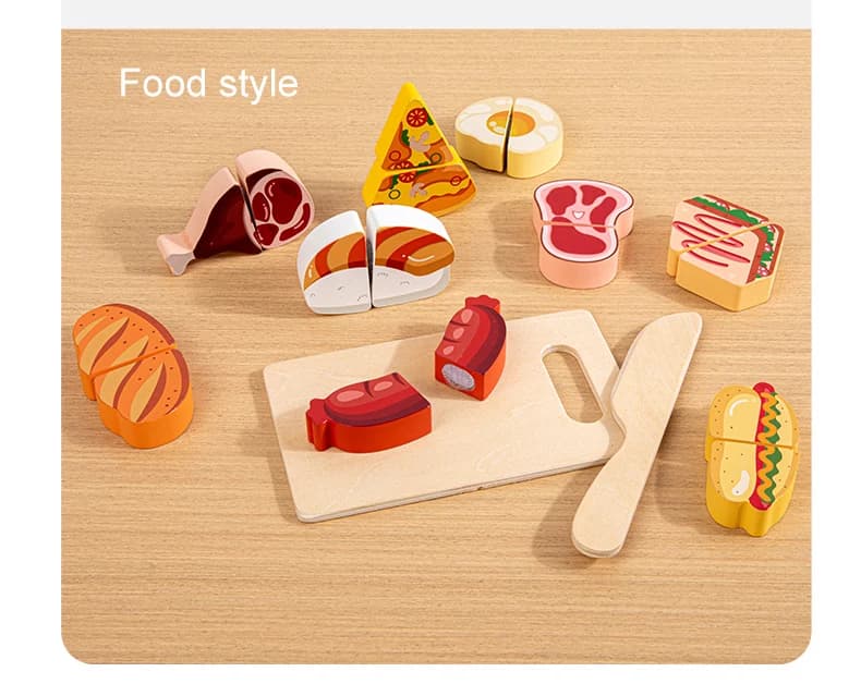 Jeu de cuisine en bois classique pour enfants, jouet éducatif de simulation, ensemble de fruits et l