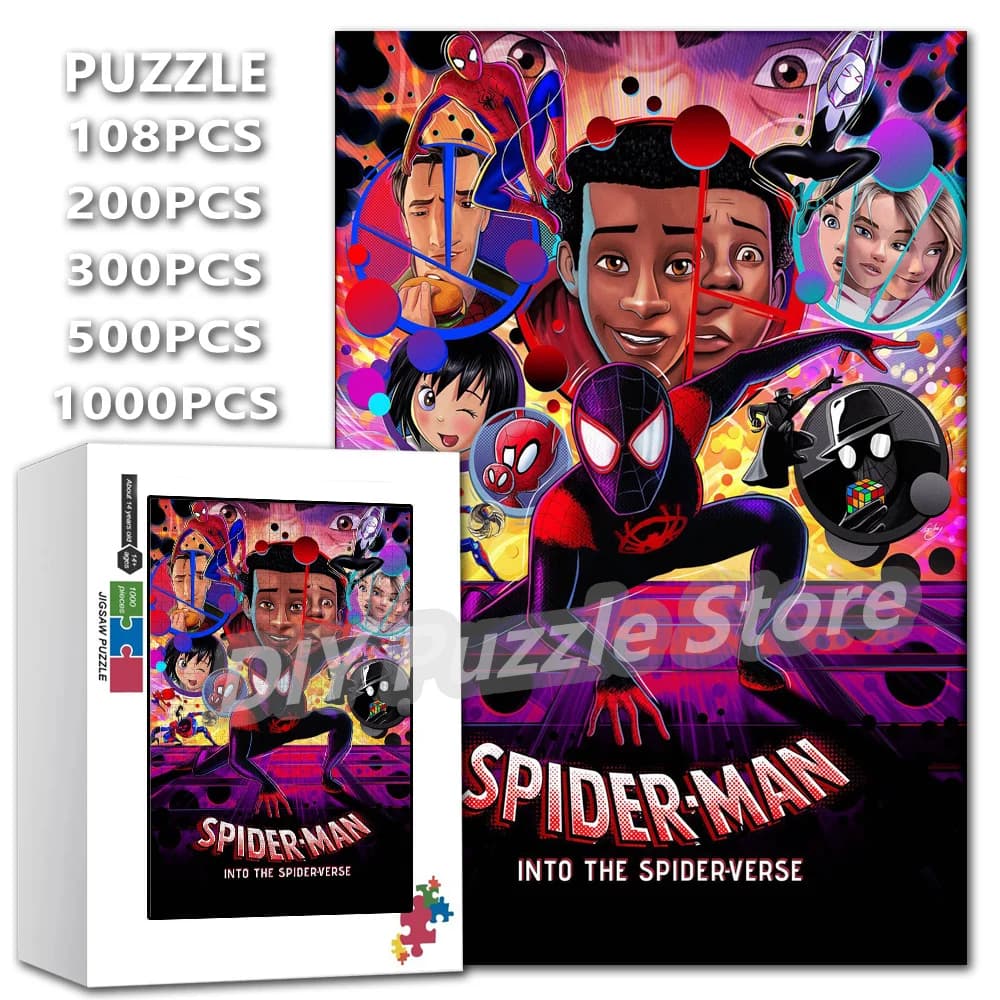 Puzzle de super-héros Spiderman Into The Spider-verse, puzzle imprimé à assembler soi-même, pour la