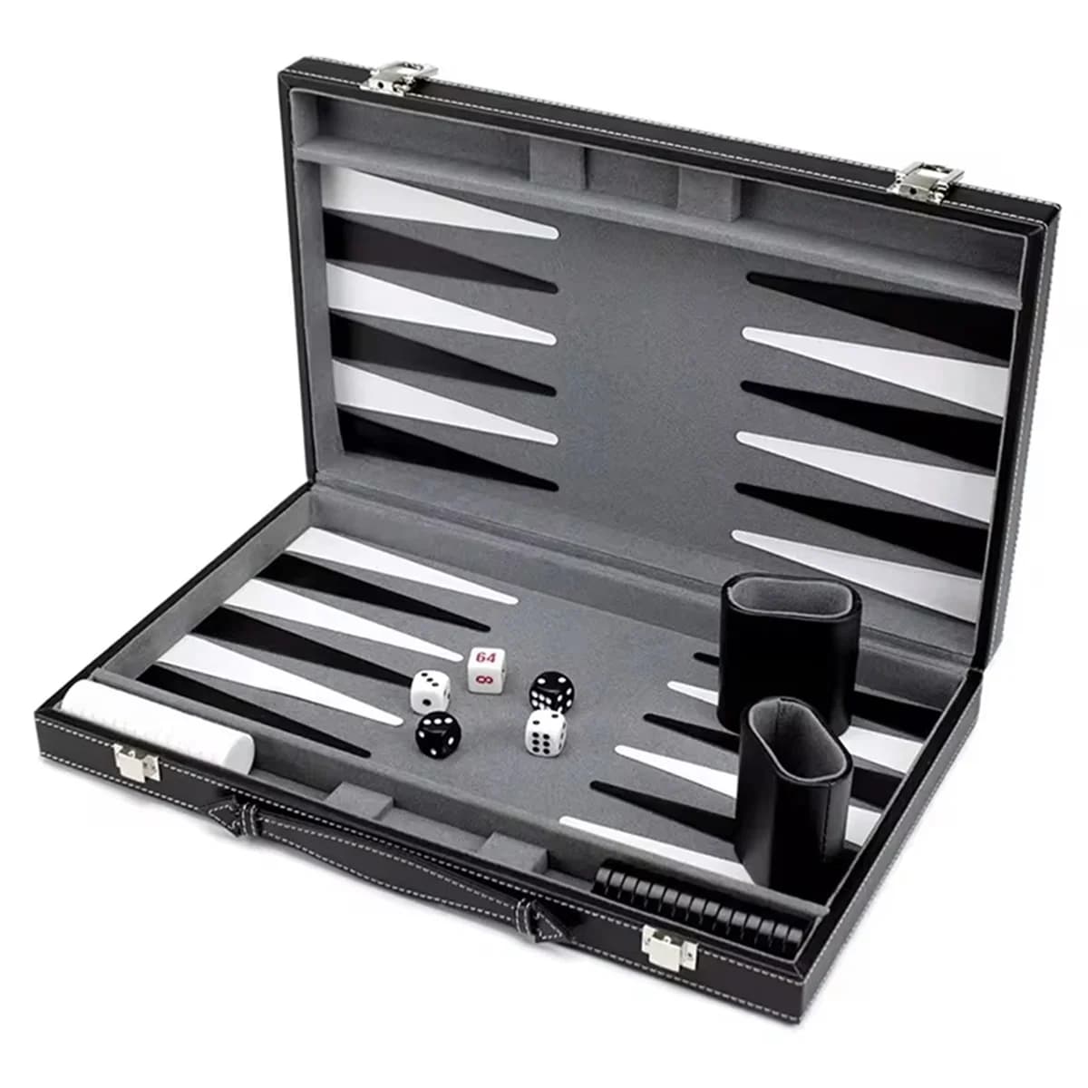Jeu de société classique avec étui en cuir, plateau pliant, paquet cadeau, ensemble de jeu de Backga
