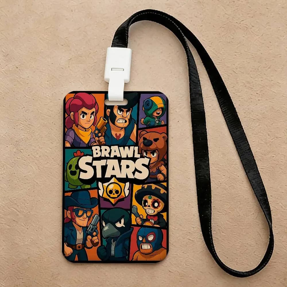 Porte-cartes amusant B-Brawl Games S-Stars pour carte d'identité de personnel d'entreprise, fournitu