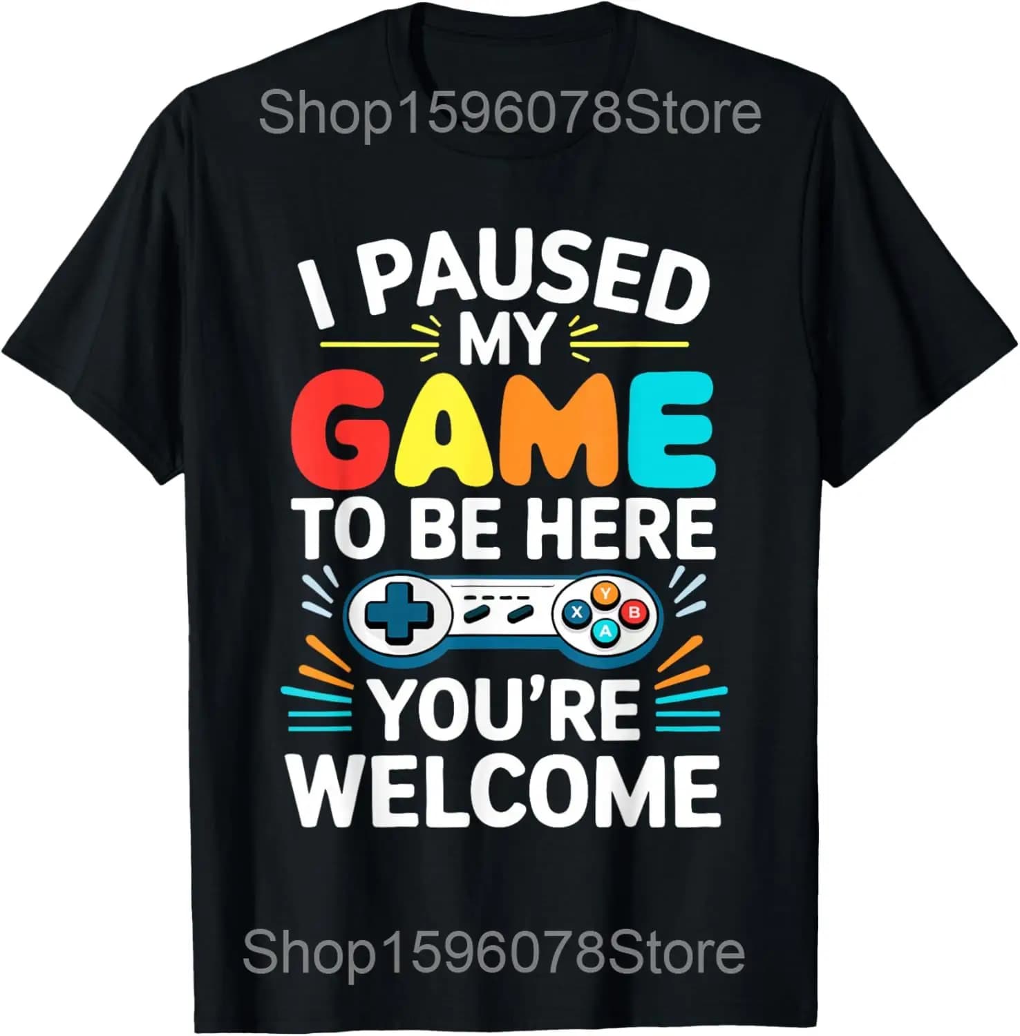 Je suis payé mon jeu pour être ici vidéo Gamer t-shirts hommes pur coton Humor Streetwear t-shirt à