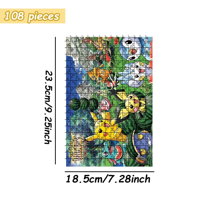 Puzzle en bois Pokemon Summer Watermelon Party Anime 108/200/300/500/1000 pièces, boîte colorée