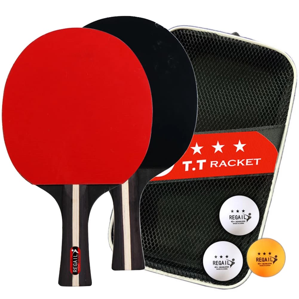 Raquette de tennis de table, 2 raquettes et 3 balles, ensemble de raquettes de ping-pong professionn