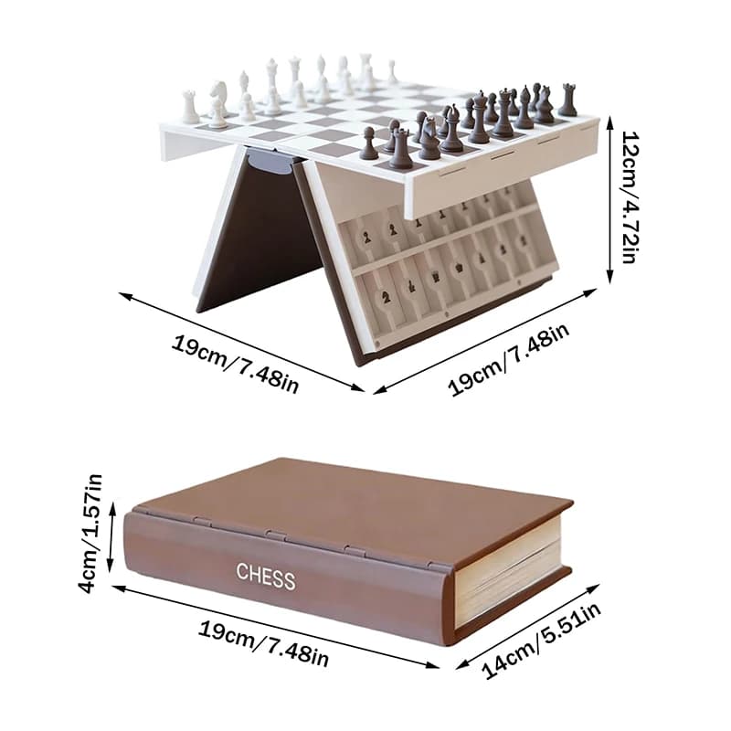 Jeu d'échecs imprimé en 3D, jeu de société pliable pour adultes, design compact et portable