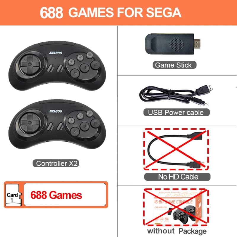 Console MD sans fil pour Clodrive SEGA AnjDavid Genesis Mega, anciers de jeu vidéo, système rétro, j