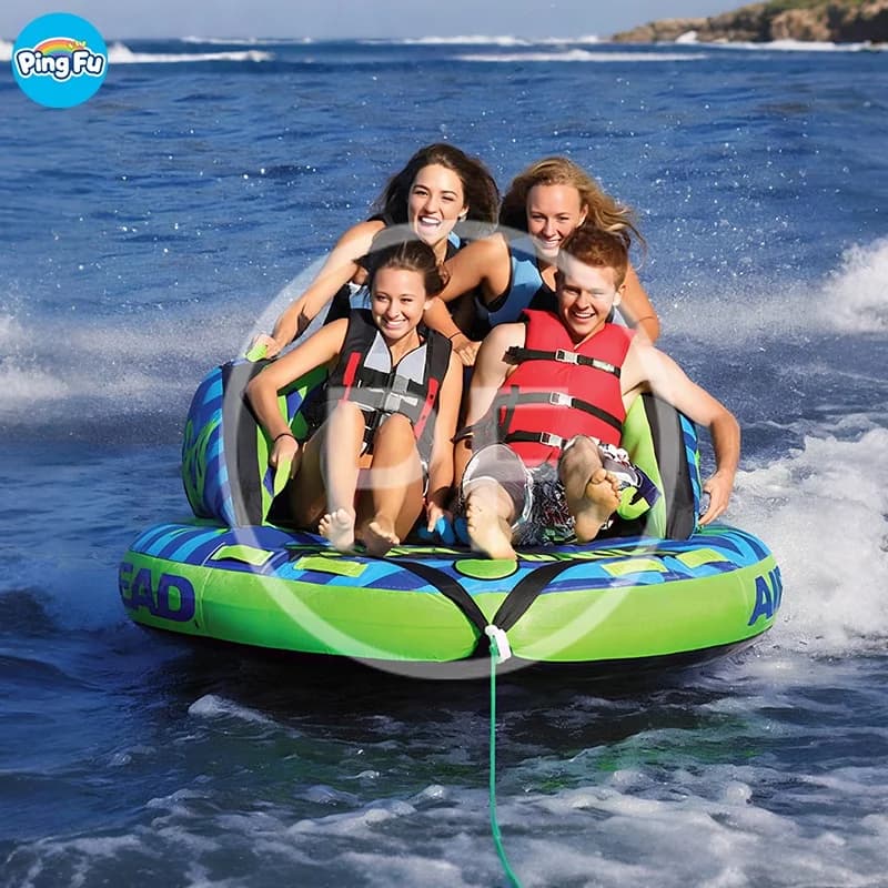 Bateau gonflable en forme de donut pour 5 personnes, tractable, pour sports nautiques, jeux aquatiqu