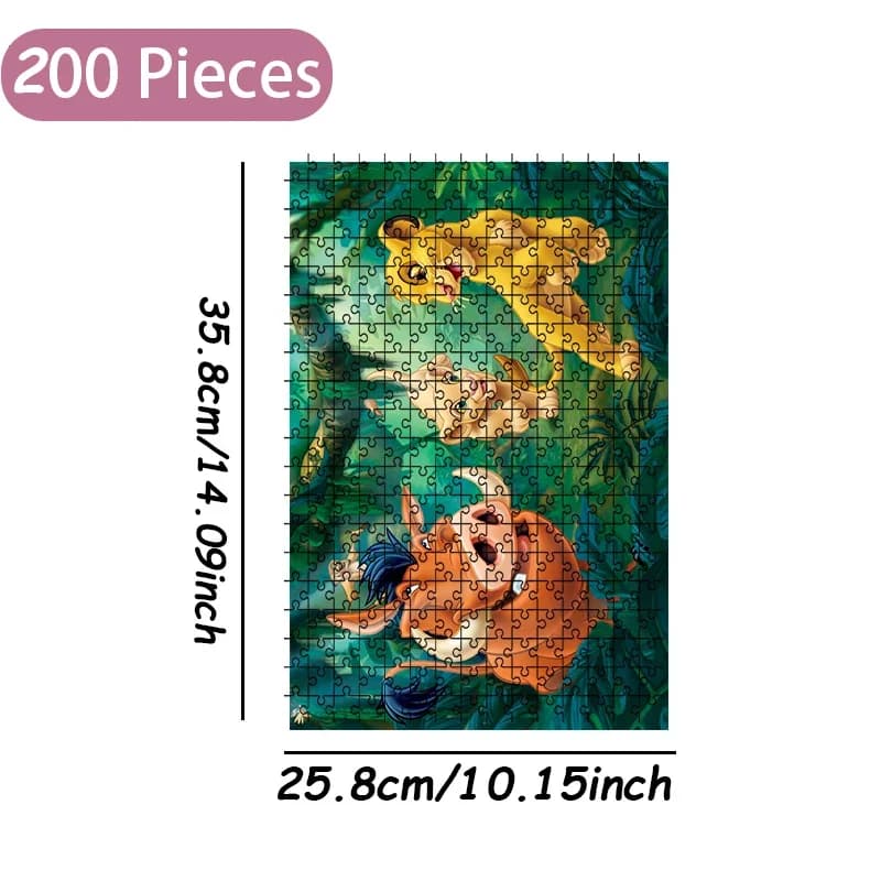 Puzzle Disney Le Roi Lion 108/200/300/500/1000 pièces, puzzle en bois pour le sol, cadeau de haute q