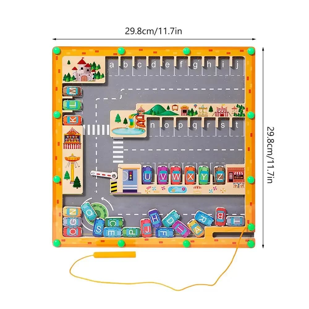 Montessori Alphabet magnétique labyrinthe lettre Puzzle cadeaux pour enfants Parking Puzzles pour en