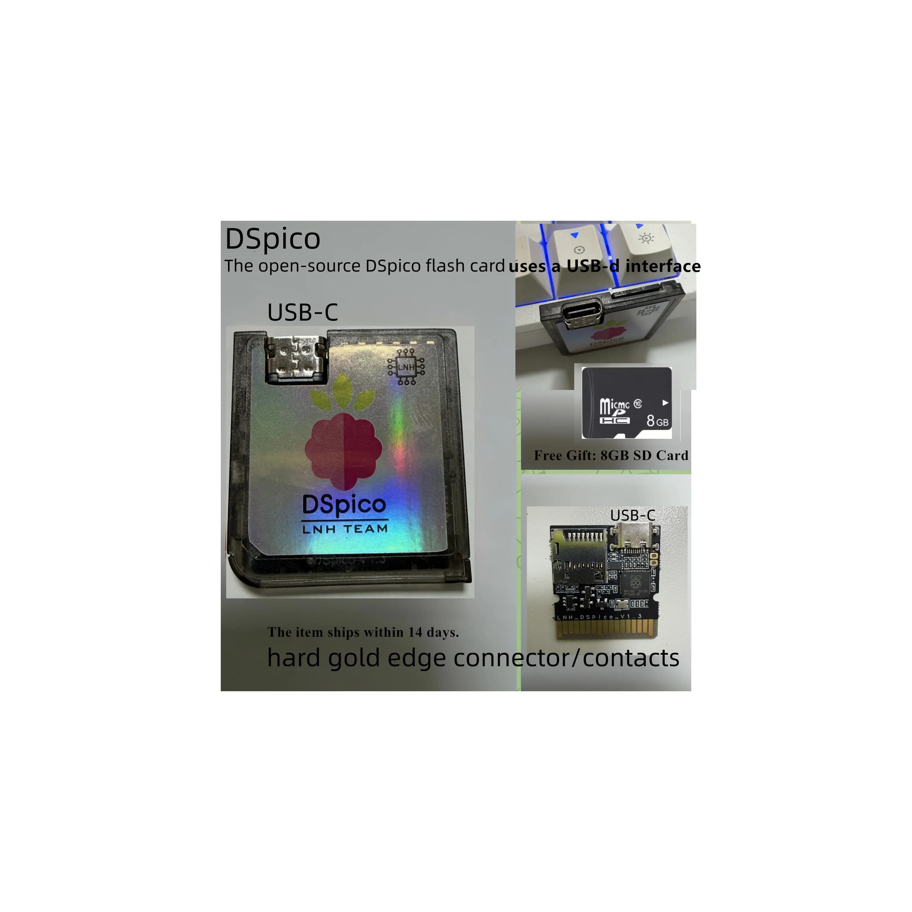 DSpico Flashcart USB-C Open Source pour DS, DSi, NDS Lite, DSi LL/XL et 2DS/3DS/New 3DS XL LL