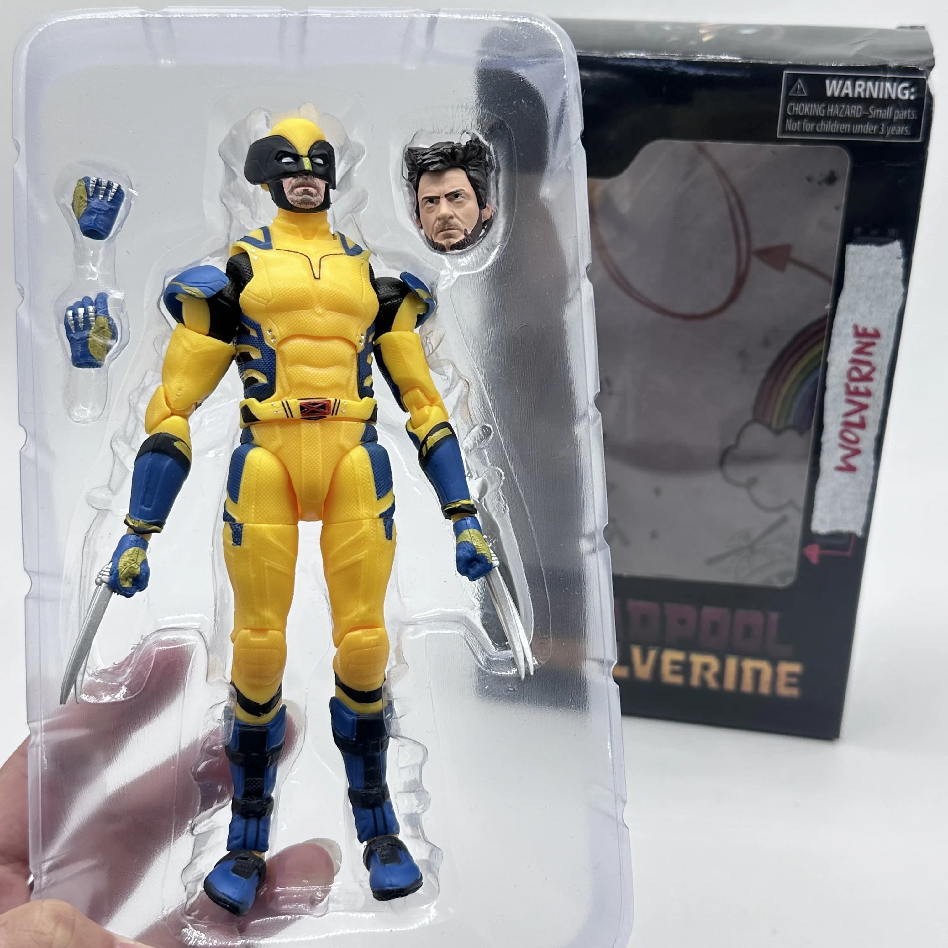 Figurine d'action Hasbro Marvel Legend Series Wolverine 6" avec costume de combat jaune, modèle de c