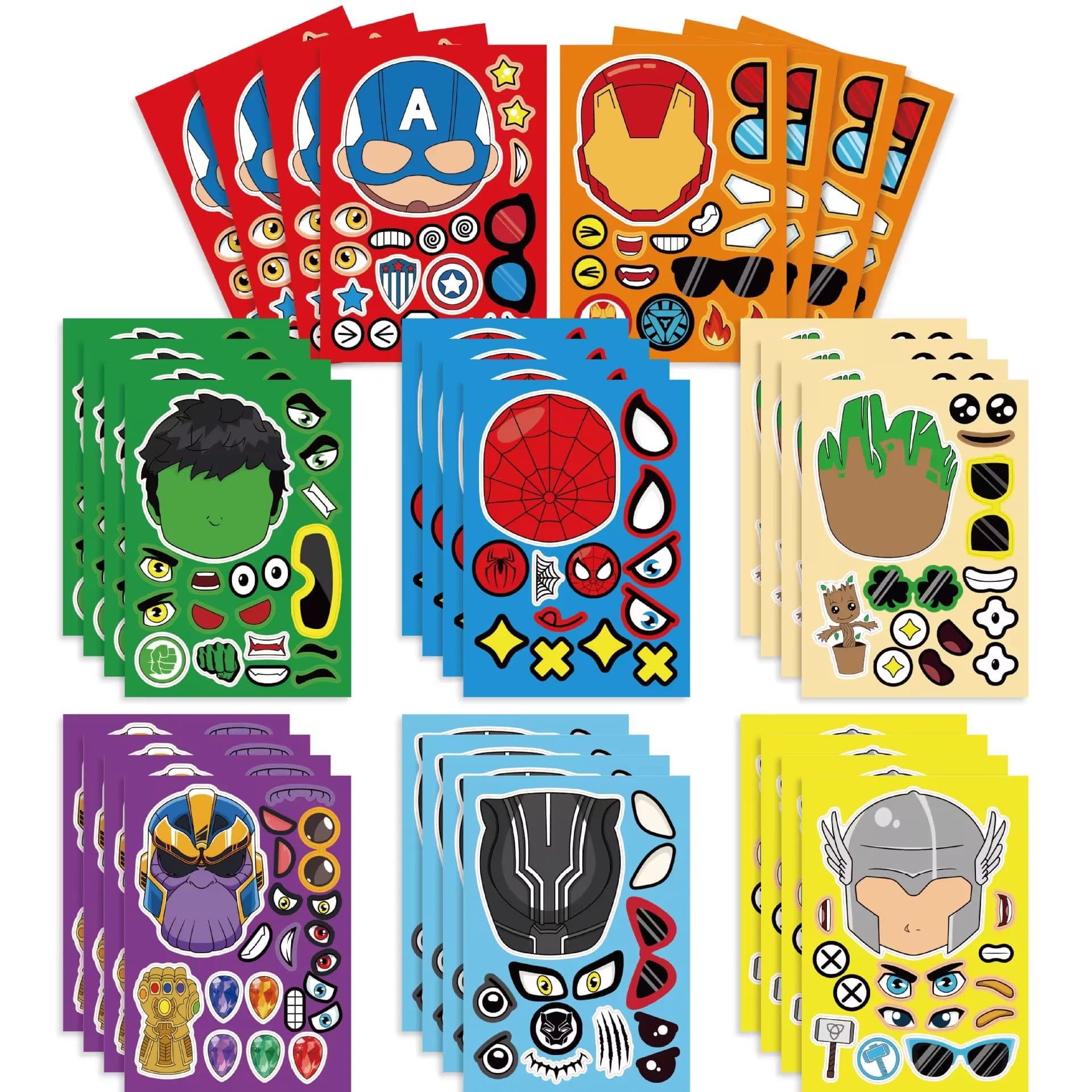 Autocollants puzzle The Avengers Super ForeMarvel pour enfants, faites votre propre jeu de bricolage
