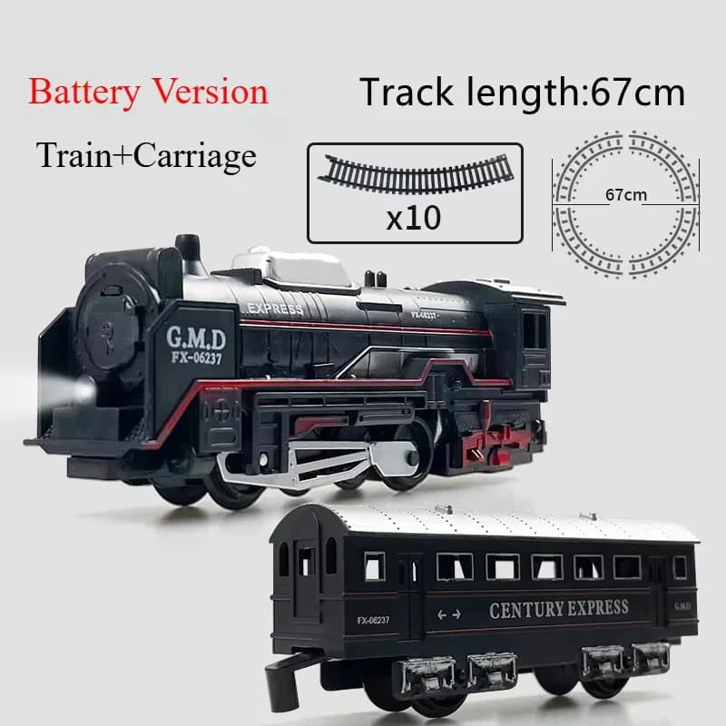 Ensemble de jouets de Train à vapeur de fret électrique rétro-assemblage de bricolage piste ferrée l