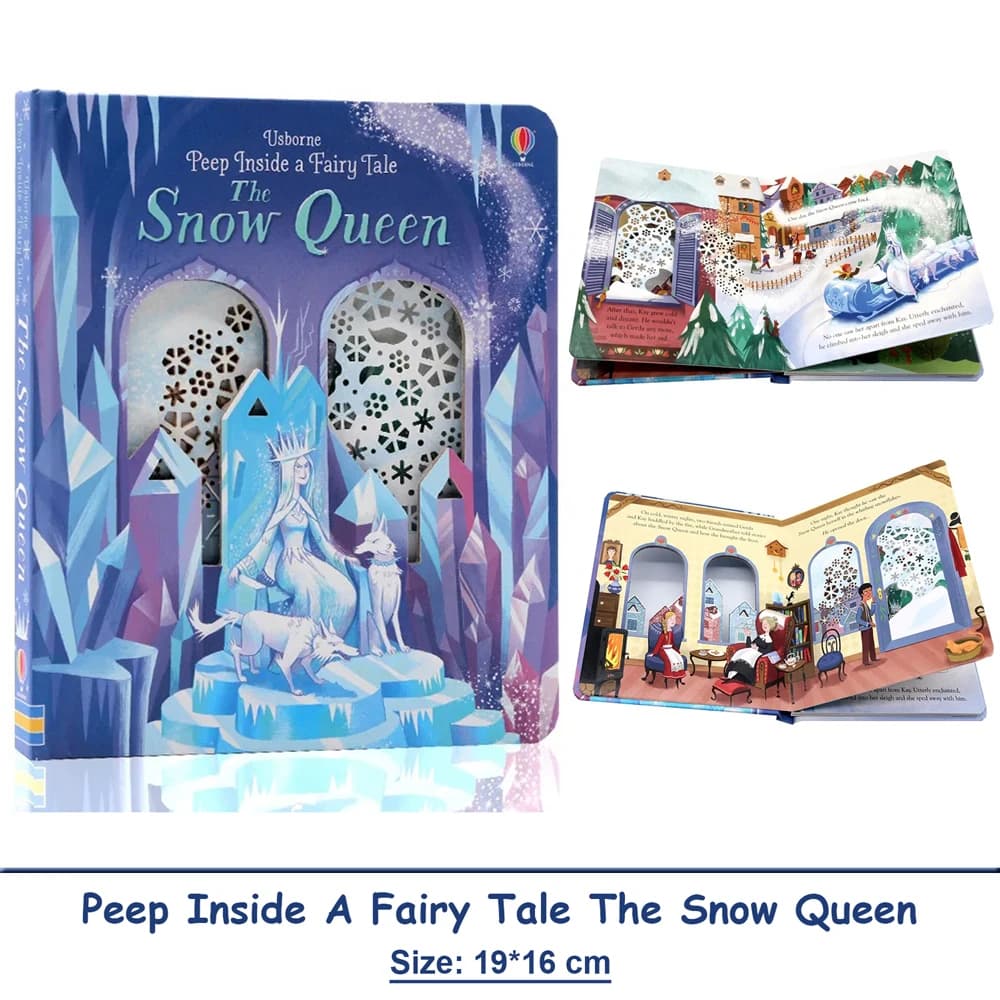 Usborne Peep Inside A conte de fées reine des neiges Montessori livres d'images éducatifs en anglais