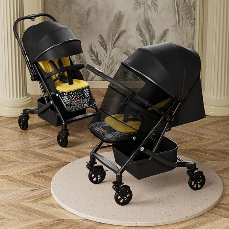 Poussette universelle légère à quatre roues pour bébé, assise et couchée bidirectionnelle, réversibl