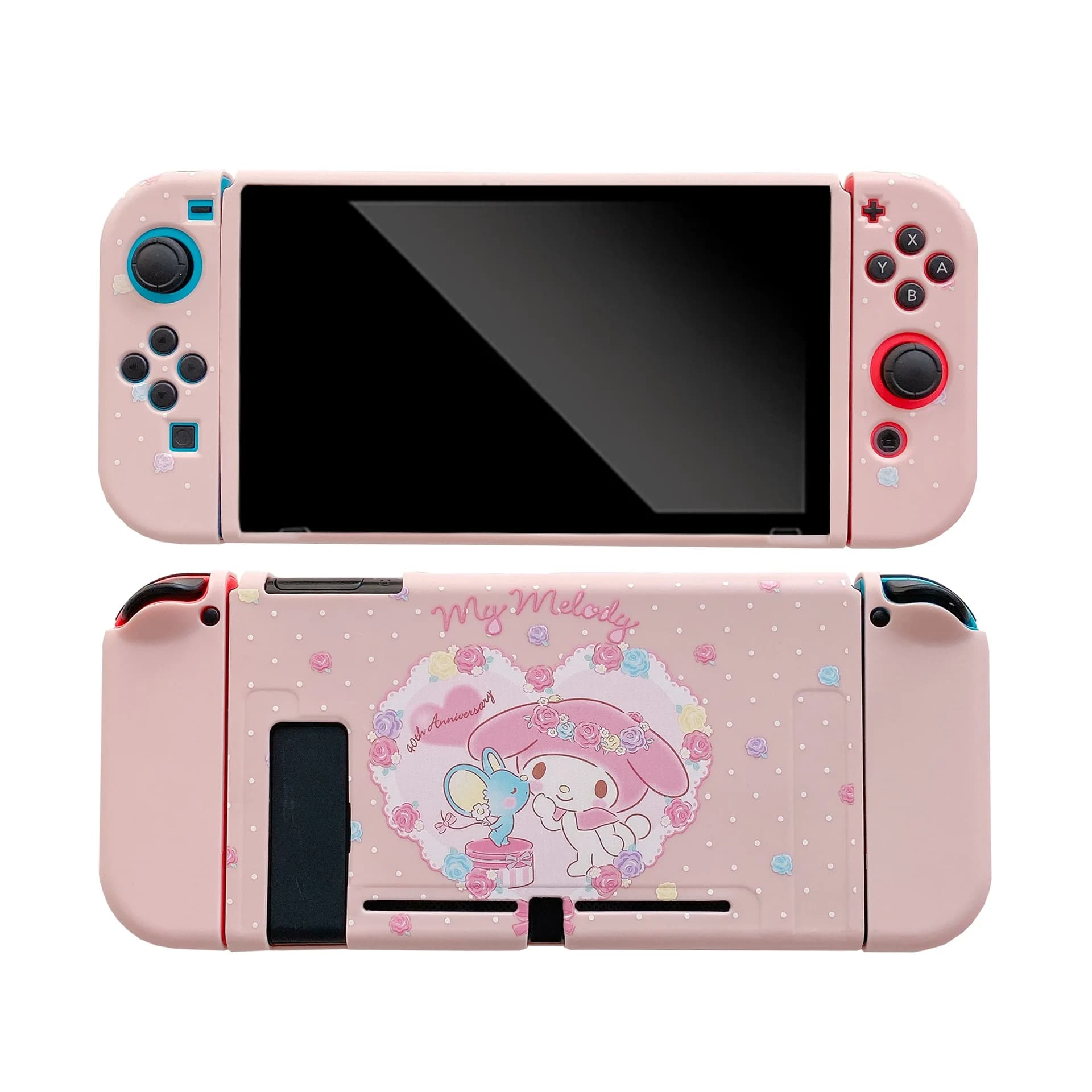 La mélodie convient à la coque anti-chute de couleur douce en silicone Nintendo OLED, étui de protec