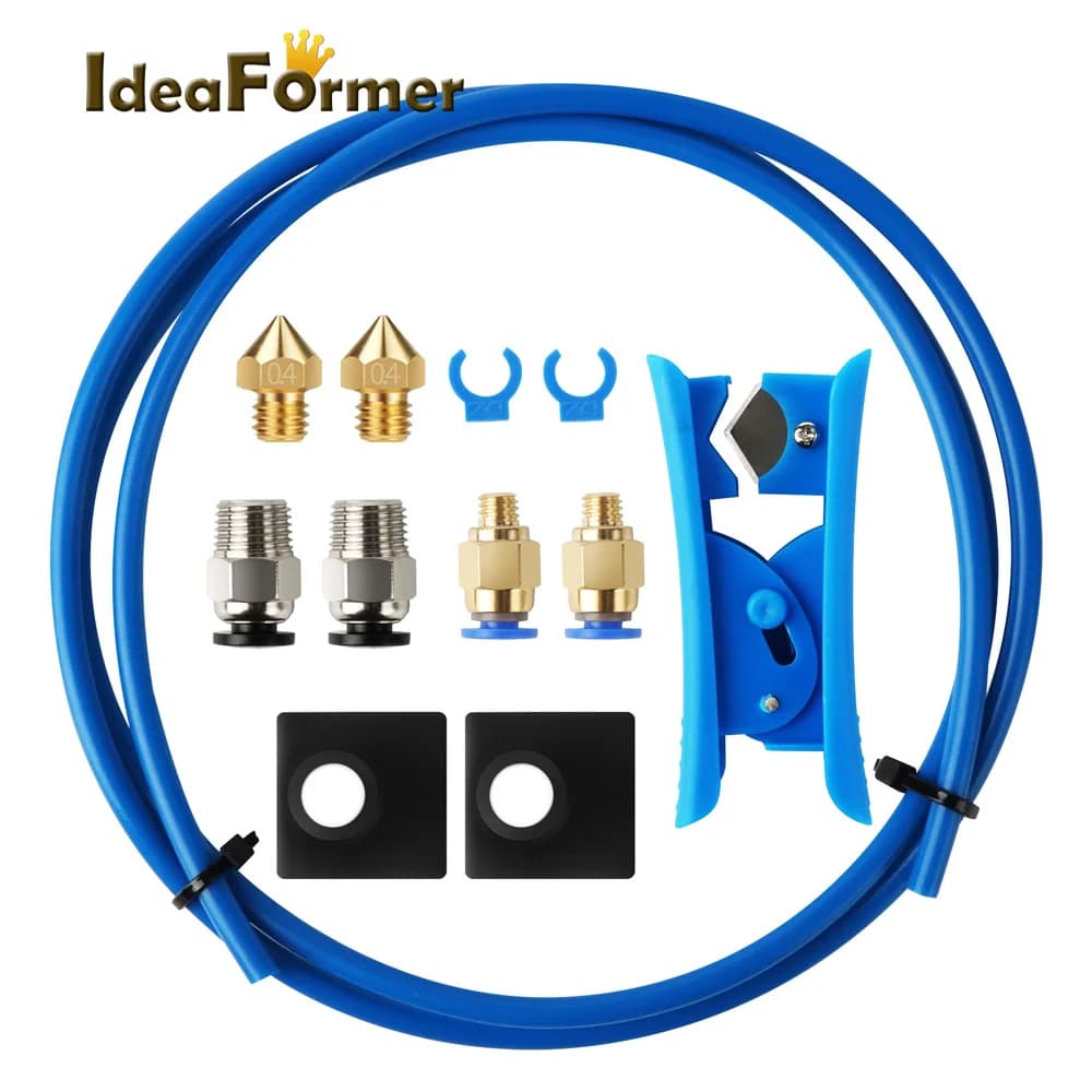 Kit d'imprimante 3D avec tube PTFE 1,75 mm + connecteurs pneumatiques PC4-M6 & PC4-M10 + coupe-tube